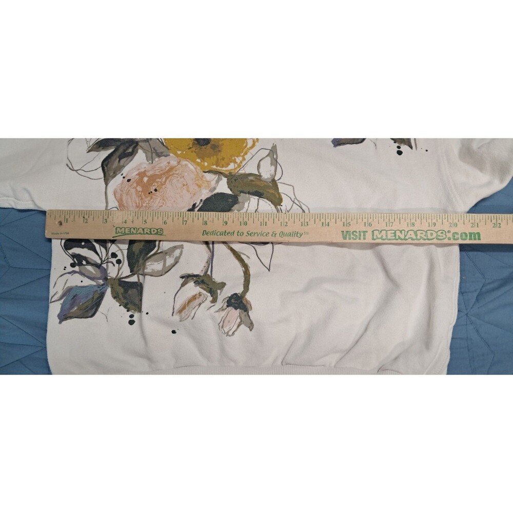 Leigh Viner for Pilcro Anthropologie Niki Bubble Floral Sweatshirt Womens M - Picture 7 of 9